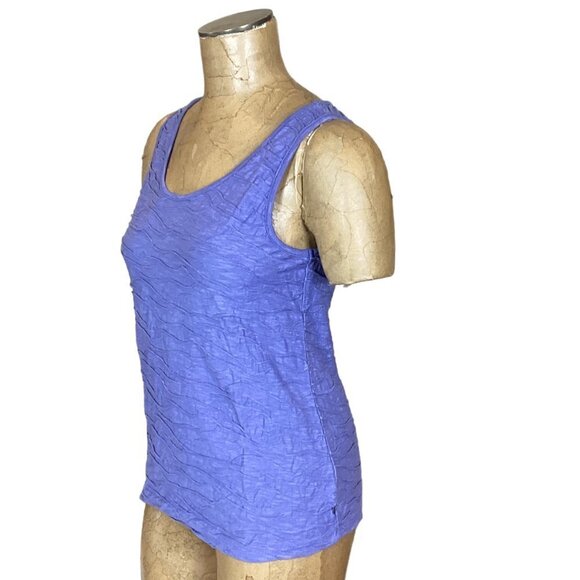 Toad&Co Organic Cotton Blend Textured Wave Tank Top Sz M Blue 270K - Picture 4 of 7